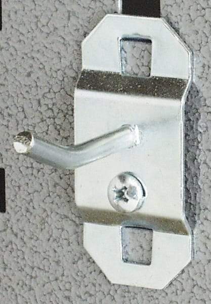 Triton - 3/16" Diam, 1/2" Long Single Angled End Pegboard Hook - 1-3/8" Projection, 30° Bend, 19/64" Bend Length, Steel - Exact Tool & Supply