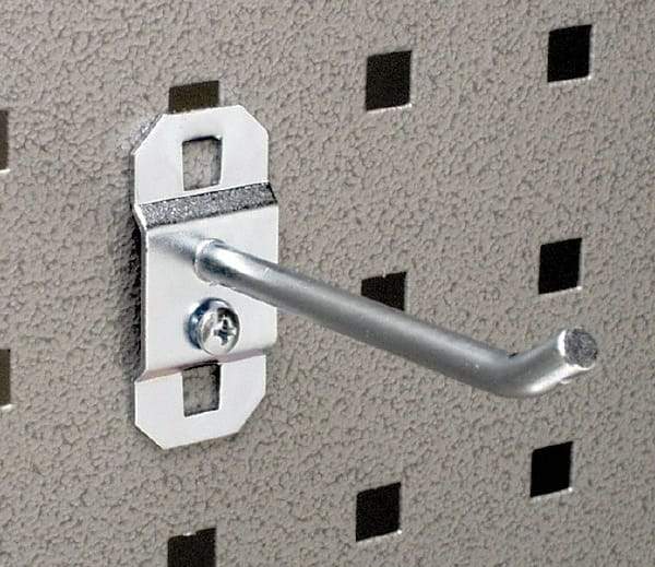 Triton - 1/4" Diam, 3" Long Single Angled End Pegboard Hook - 3-1/2" Projection, 30° Bend, 1/2" Bend Length, Steel - Exact Tool & Supply