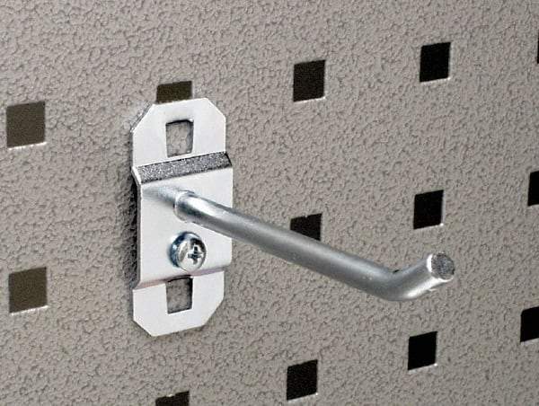 Triton - 3/16" Diam, 4" Long Single Angled End Pegboard Hook - 4-3/4" Projection, 30° Bend, 1/2" Bend Length, Steel - Exact Tool & Supply
