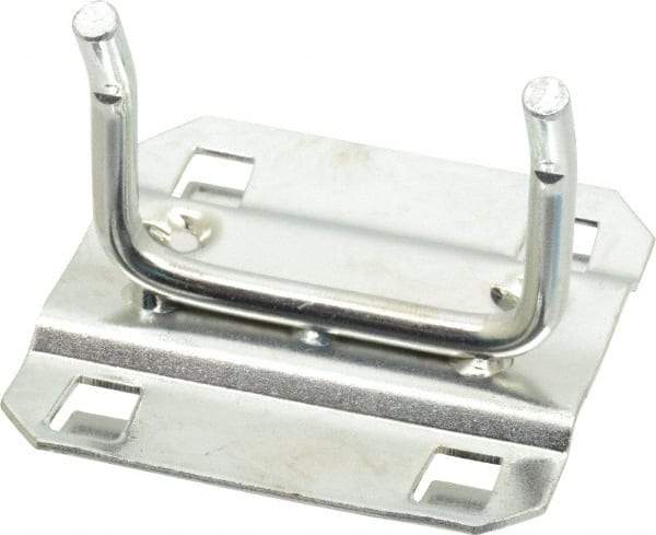 Triton - 3/16" Diam, 1" Long Double Arm Pegboard Hook - 1-3/4" Projection, 30° Bend, 1/2" Bend Length, Steel - Exact Tool & Supply