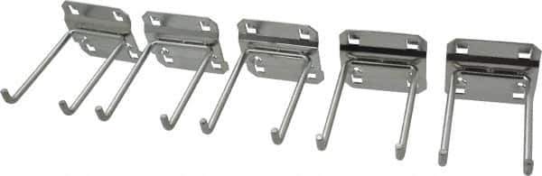 Triton - 3/16" Diam, 3" Long Double Rod 90° End Bend Pegboard Hook - 3-3/8" Projection, 90° Bend, 3/4" Bend Length, Steel - Exact Tool & Supply
