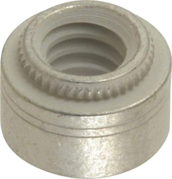 Electro Hardware - 1/4-20, 0.0599" Min Panel Thickness, Round Head, Broach Captive Nut - 0.437" Head Diam, 0.328" Mounting Hole Diam, 0.235" Head Height, Tin Plated Steel - Exact Tool & Supply