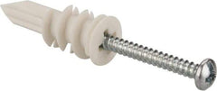 Toggler - #6 to 8 Screw, 1/4" Diam, 1-1/4" Long, 3/8 to 5/8" Thick, Self Drilling Drywall & Hollow Wall Anchor - Thermoplastic Alloy, Grade Proprietary Thermoplastic Alloy, Use in Drywall - Exact Tool & Supply