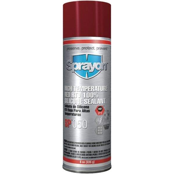 Sprayon - 8 oz Automotive Gasket Sealant - 122°F Max, Red, Comes in Aerosol Can - Exact Tool & Supply