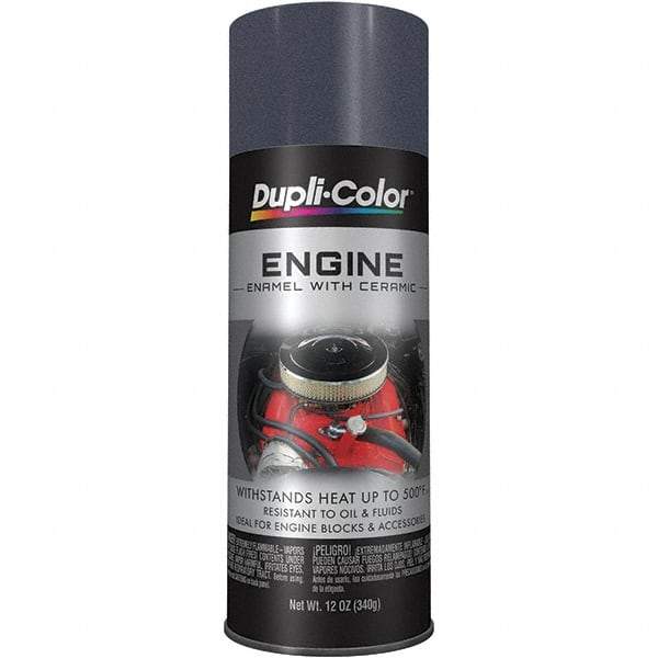 Dupli-Color - 12 oz Cast Coat Iron Automotive Heat Resistant Paint - Metallic Finish, 500°F Max Temp, Comes in Aerosol Can - Exact Tool & Supply