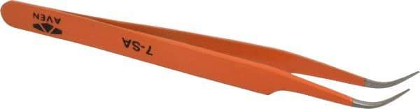 Aven - 4-1/2" OAL 7-SA Color Coded Precision Tweezers - Stainless Steel, 7-SA Pattern - Exact Tool & Supply