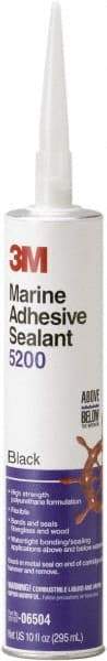 3M - 12.8 oz Cartridge Black Polyurethane Marine Adhesive Sealant - 190°F Max Operating Temp, 48 hr Tack Free Dry Time - Exact Tool & Supply
