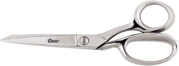 Clauss - 5" LOC, 8" OAL Bent Trimmers - Steel Offset Handle, For Paper, Fabric - Exact Tool & Supply