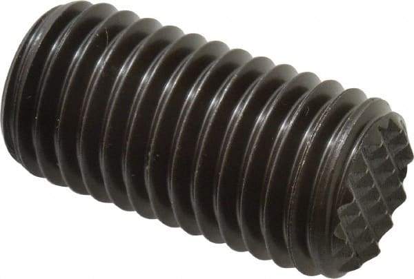 Fairlane - Serrated Tooth, 3/4-10, 5/16" Internal Hex, 1-1/2" Thread Length, Black Oxide Finish, Fully Threaded, Adjustable Positioning Gripper - Fine Tooth Grade - Exact Tool & Supply