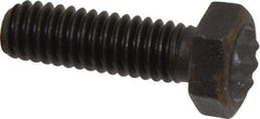 Fairlane - Serrated Tooth, 5/16-18, 1" Shank Length, 1" Thread Length, Black Oxide Finish, Hex Head, Adjustable Positioning Gripper - 3/8" Pad Diam, 1/2" Hex, 1/4" Head Height, Fine Tooth Grade - Exact Tool & Supply
