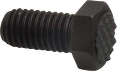 Fairlane - Serrated Tooth, 1/2-13, 1" Shank Length, 1" Thread Length, Black Oxide Finish, Hex Head, Adjustable Positioning Gripper - 5/8" Pad Diam, 3/4" Hex, 23/64" Head Height, Fine Tooth Grade - Exact Tool & Supply