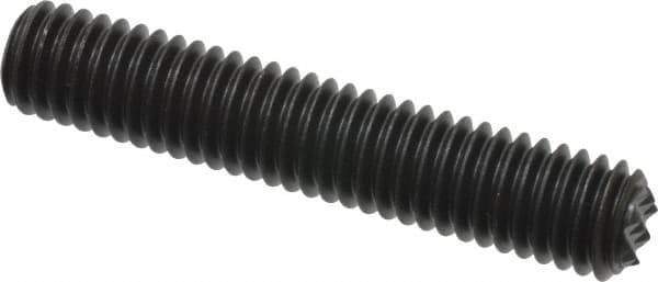 Fairlane - Serrated Tooth, 3/8-16, 3/16" Internal Hex, 2" Thread Length, Black Oxide Finish, Fully Threaded, Adjustable Positioning Gripper - 1/4" Pad Diam, Extra Fine Tooth Grade - Exact Tool & Supply