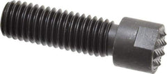 Fairlane - Serrated Tooth, 1/2-13, 3/16" Internal Hex, 1-1/2" Shank Length, 1-1/2" Thread Length, Black Oxide Finish, Round Head, Adjustable Positioning Gripper - 1/2" Pad Diam, 5/8" Hex, 1/4" Head Height, Fine Tooth Grade - Exact Tool & Supply