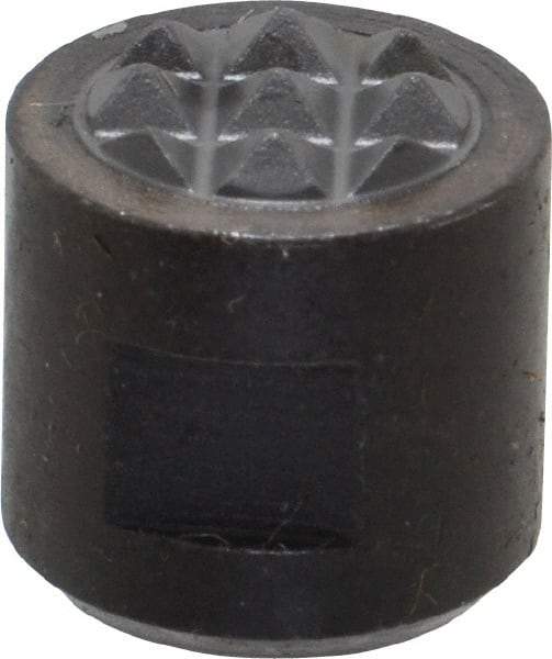 Fairlane - 10-32 Thread, 1/2" Diam, 1/2" High, Threaded, Fine Tooth Grade Diamond Serration Tooth Pattern, Carbide Tipped, Round Positioning Gripper - 3/16" Flat Width, Uncoated - Exact Tool & Supply