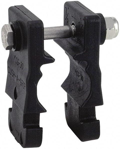 ZSI - 3/4" Pipe, Cushion Clamp - Black, 200 Lb Capacity, Glass Filled Nylon 6 - Exact Tool & Supply