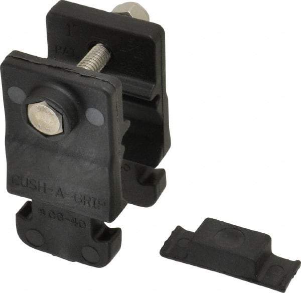 ZSI - 3/4" Pipe, Cushion Clamp - Black, 200 Lb Capacity, Glass Filled Nylon 6 - Exact Tool & Supply