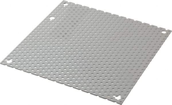 Cooper B-Line - 6-1/4" OAW x 6-1/4" OAH Powder Coat Finish Electrical Enclosure Perforated Panel - 8" x 8" Box, 16 Gauge Steel, Use with 884-1/886-1 - Exact Tool & Supply