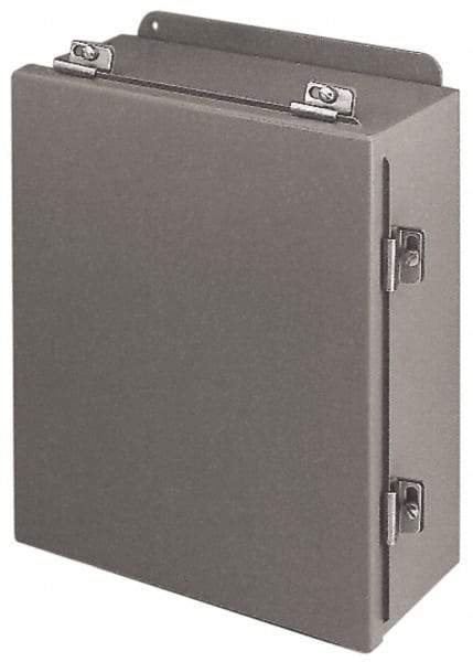 Cooper B-Line - Steel Standard Enclosure Hinge Flat Cover - NEMA 4, 12, 13, 12" Wide x 12" High x 6" Deep, Rainproof & Watertight - Exact Tool & Supply