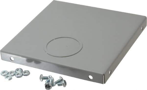 Cooper B-Line - 6 Inch Wide x 6 Inch High, Rectangular Raceway Fitting - Gray, For Use with Lay In Wireways, Type 1 Screw Cover Wireway - Exact Tool & Supply