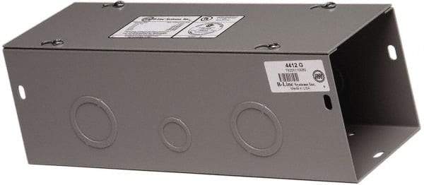 Cooper B-Line - 4" High x 102mm Wide x 120" Long, Screw Mount Solid Wall Wire Duct - Gray, 39 (Bottom) & 39 (Top) Knockouts, Screw Cover, Steel - Exact Tool & Supply