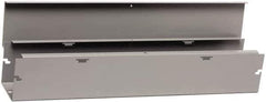 Cooper B-Line - 4" High x 102mm Wide x 24" Long, Screw Mount Solid Wall Wire Duct - Gray, 7 (Bottom) & 7 (Top) Knockouts, Hinged Cover, Steel - Exact Tool & Supply