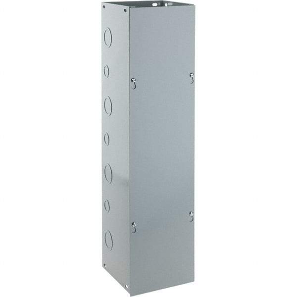 Cooper B-Line - 6" High x 152mm Wide x 24" Long, Screw Mount Solid Wall Wire Duct - Gray, 7 (Bottom) & 7 (Top) Knockouts, Screw Cover, Steel - Exact Tool & Supply