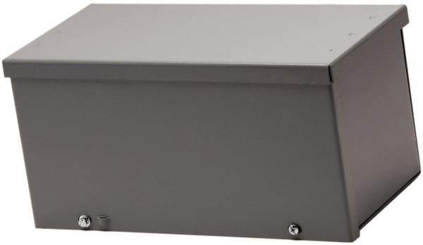 Cooper B-Line - 6" High x 152mm Wide x 36" Long, Screw Mount Solid Wall Wire Duct - Gray, 11 (Bottom) & 11 (Top) Knockouts, Screw Cover, Steel - Exact Tool & Supply