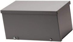 Cooper B-Line - 6" High x 152mm Wide x 36" Long, Screw Mount Solid Wall Wire Duct - Gray, 11 (Bottom) & 11 (Top) Knockouts, Screw Cover, Steel - Exact Tool & Supply