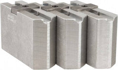 Abbott Workholding Products - Tongue & Groove Attachment, Square Soft Lathe Chuck Jaw - 3 Jaws, Aluminum, 2-1/8" Btw Mount Hole Ctrs, 4-1/2" Long x 1-1/2" Wide x 3" High, 1/2" Groove, 1/2" Fastener - Exact Tool & Supply