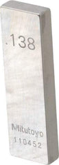 Mitutoyo - 0.138" Rectangular Steel Gage Block - Accuracy Grade 0, Includes Certificate of Inspection - Exact Tool & Supply