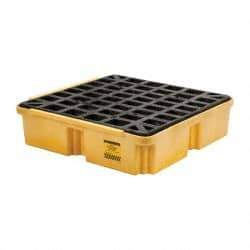 Eagle - 15 Gal Sump, 2,000 Lb Capacity, 1 Drum, Polyethylene Platform - 26" Long x 26" Wide x 6-1/2" High - Exact Tool & Supply