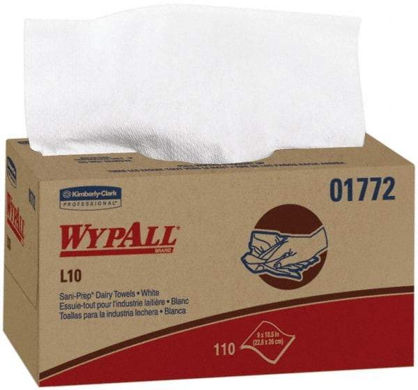WypAll - Dry General Purpose Wipes - Pop-Up, 10-1/4" x 9" Sheet Size, White - Exact Tool & Supply
