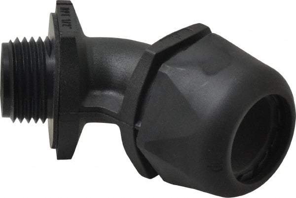 Murrplastik - 1/2" Trade, Nylon Compression Angled Liquidtight Conduit Connector - Noninsulated - Exact Tool & Supply
