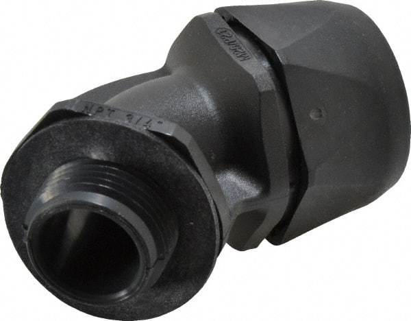 Murrplastik - 3/4" Trade, Nylon Compression Angled Liquidtight Conduit Connector - Noninsulated - Exact Tool & Supply