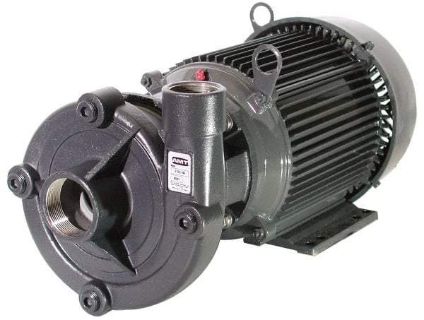 American Machine & Tool - 230/460 Volt, 3 Phase, 2 HP, Stainless Steel Straight Pump - 2 Inch Inlet, 1-1/2 Inch Outlet, Stainless Steel Impeller, Viton Seal - Exact Tool & Supply