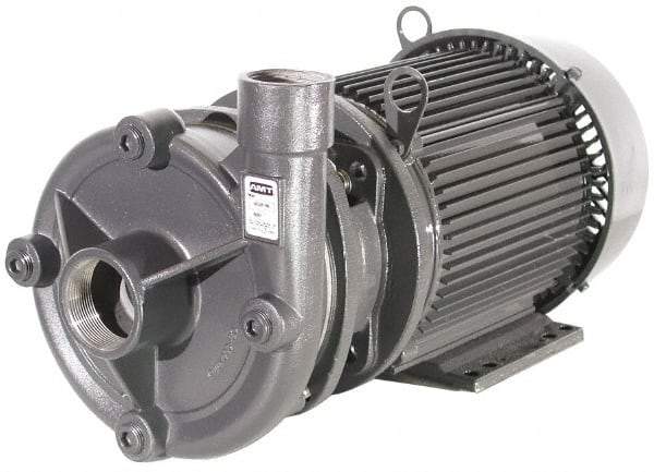 American Machine & Tool - 230/460 Volt, 3 Phase, 7-1/2 HP, Stainless Steel Straight Pump - 2 Inch Inlet, 1-1/2 Inch Outlet, Stainless Steel Impeller, Viton Seal - Exact Tool & Supply