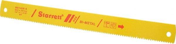 Starrett - 14" Long, 6 Teeth per Inch, Bi-Metal Power Hacksaw Blade - Toothed Edge, 1-3/8" Wide x 0.062" Thick - Exact Tool & Supply