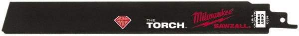 Milwaukee Tool - 9" Long, Steel Reciprocating Saw Blade - Straight Profile, Continuous Edge, Tang Shank - Exact Tool & Supply