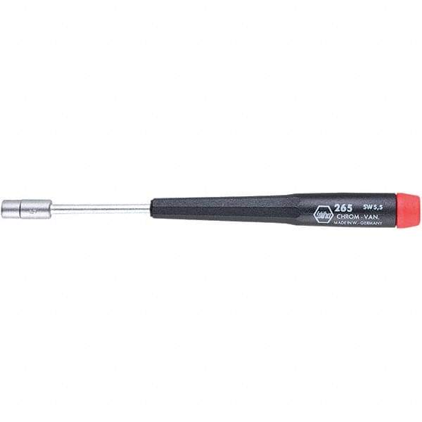 Wiha - 5.5mm Solid Shaft Precision Nutdriver - Cushion Grip Handle, 6-11/16" OAL - Exact Tool & Supply