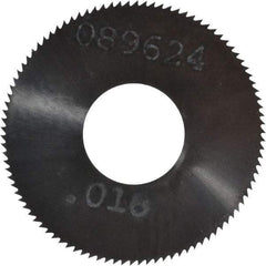 Made in USA - 1" Diam x 0.016" Blade Thickness, 3/8" Arbor Hole Diam, 98 Teeth, Solid Carbide Jeweler's Saw - Uncoated - Exact Tool & Supply