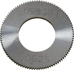 Made in USA - 1" Diam x 1/16" Thick, 1/2" Arbor Hole Diam, 98 Teeth, Solid Carbide Jeweler's Saw - Uncoated - Exact Tool & Supply