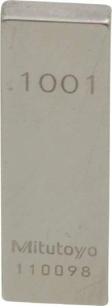 Mitutoyo - 0.1001" Rectangular Steel Gage Block - Accuracy Grade 0, Includes Certificate of Inspection - Exact Tool & Supply