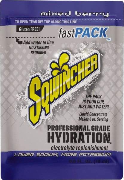 Sqwincher - Pack Mixed Berry Activity Drink - Liquid Concentrate, Yields 0.6 oz - Exact Tool & Supply
