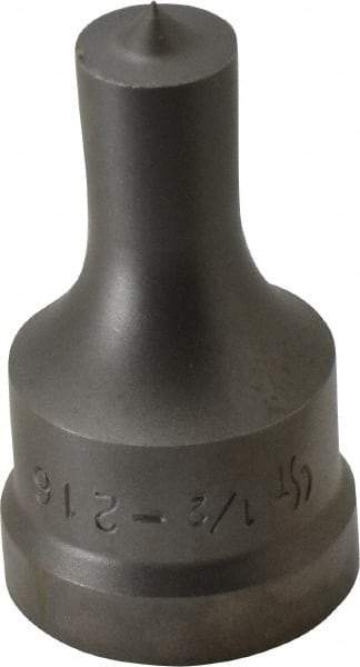 Cleveland Steel Tool - 1/2 Inch Diameter Round Ironworker Punch - 1-1/32 Inch Body Diameter, 1-5/32 Inch Head Diameter, 1-15/16 Inch Overall Length - Exact Tool & Supply