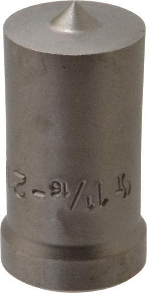 Cleveland Steel Tool - 1-1/16 Inch Diameter Round Ironworker Punch - 1-1/32 Inch Body Diameter, 1-5/32 Inch Head Diameter, 1-15/16 Inch Overall Length - Exact Tool & Supply
