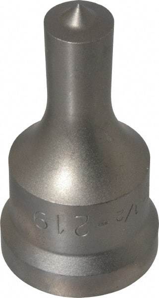 Cleveland Steel Tool - 1/2 Inch Diameter Round Ironworker Punch - 1-1/16 Inch Body Diameter, 1-7/32 Inch Head Diameter, 2-1/8 Inch Overall Length - Exact Tool & Supply