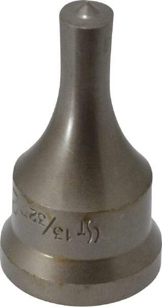 Cleveland Steel Tool - 13/32 Inch Diameter Round Ironworker Punch - 1-1/16 Inch Body Diameter, 1.24 Inch Head Diameter, 2-3/16 Inch Overall Length - Exact Tool & Supply