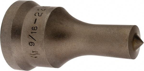 Cleveland Steel Tool - 9/16 Inch Diameter Round Ironworker Punch - 1-1/16 Inch Body Diameter, 1.24 Inch Head Diameter, 2-3/16 Inch Overall Length - Exact Tool & Supply