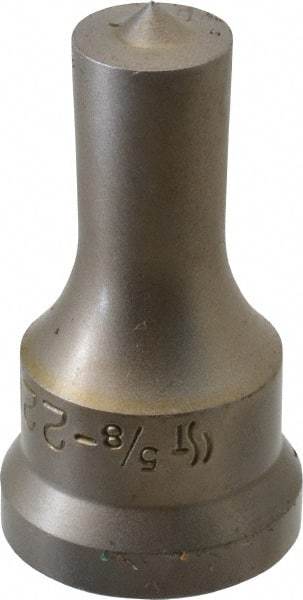 Cleveland Steel Tool - 5/8 Inch Diameter Round Ironworker Punch - 1-1/16 Inch Body Diameter, 1.24 Inch Head Diameter, 2-3/16 Inch Overall Length - Exact Tool & Supply