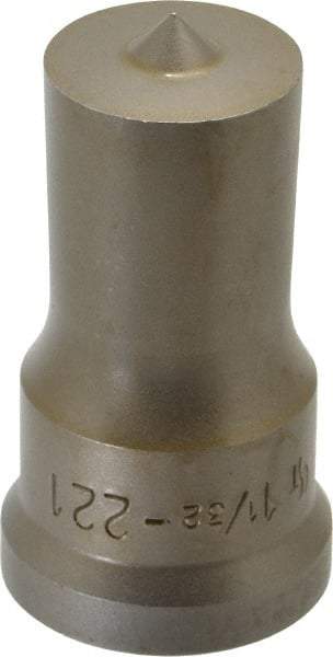 Cleveland Steel Tool - 1-1/32 Inch Diameter Round Ironworker Punch - 1-7/32 Inch Body Diameter, 1-3/8 Inch Head Diameter, 2-3/8 Inch Overall Length - Exact Tool & Supply